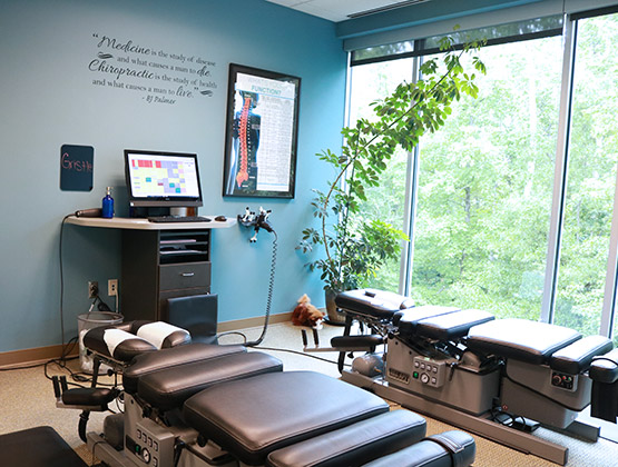 State of the Art Chiropractic Adjustment Room at Living Well Balanced
